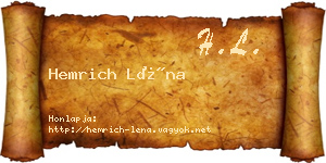 Hemrich Léna névjegykártya